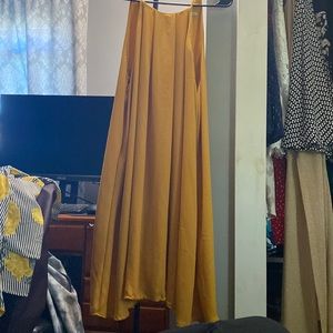 Canary yellow halter dress